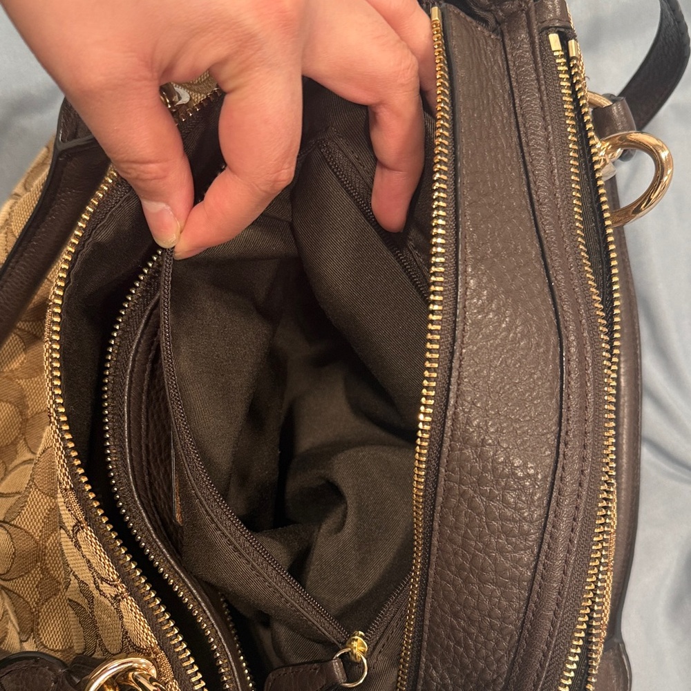 Authentic Coach Outline Signature ColetteCarryall w/original removable crossbody - Picture 12 of 14